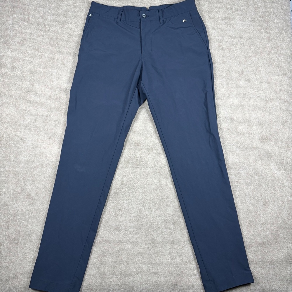J. Lindeberg Men's Size 30x32 Ellott Tight Fit Stretch Golf Pants Grey Navy Blue